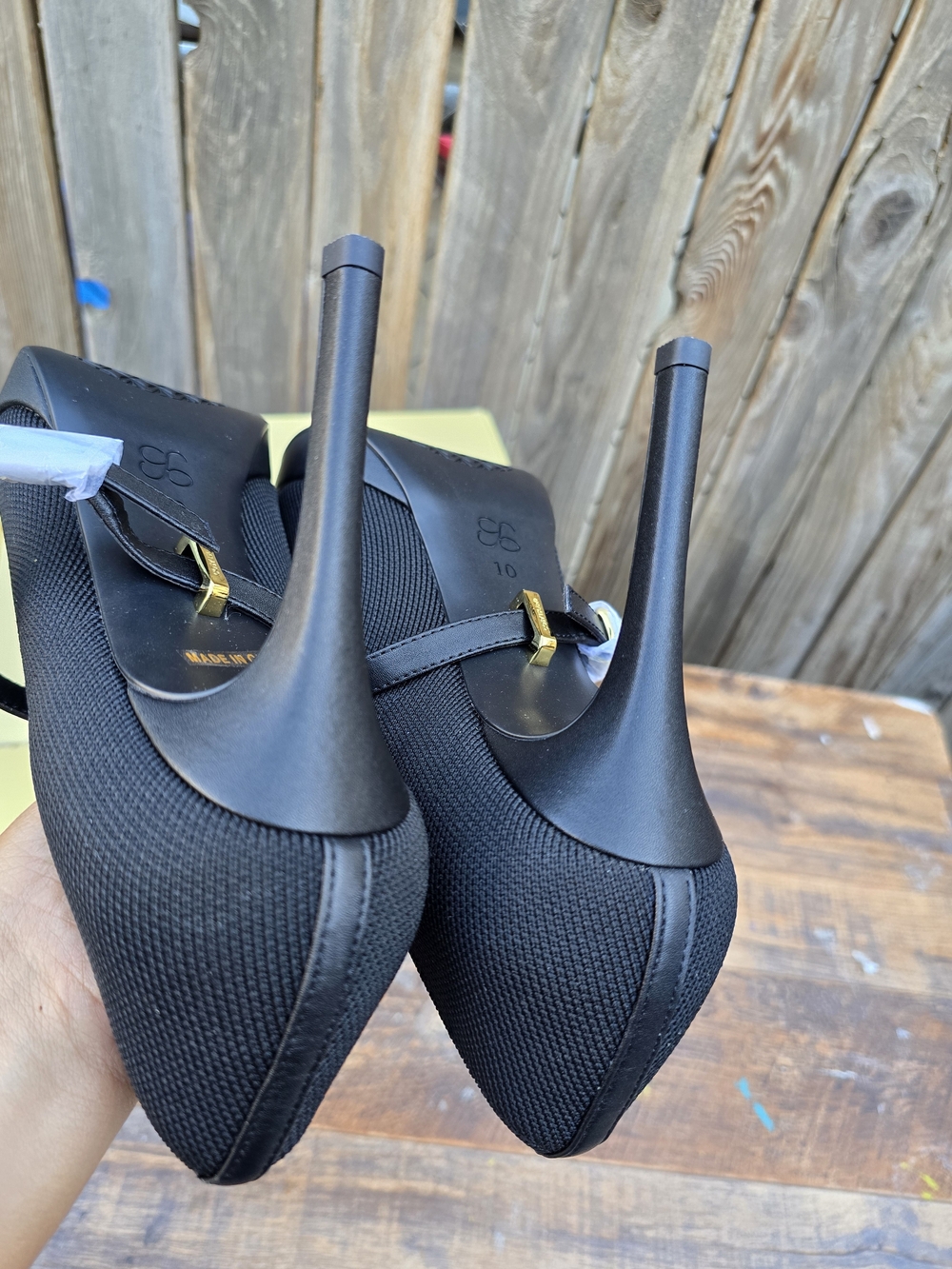 Cozy Island Black Mary Jane Pointed Toe Stiletto Pumps Heels Size 10 - Picture 8 of 10
